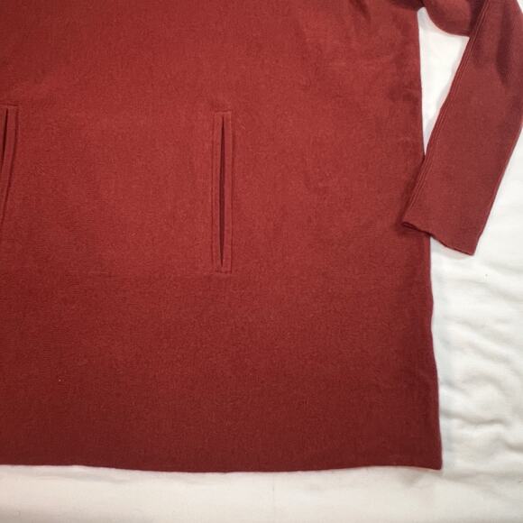 Garnet Hill Oversized Turtleneck Sweater Size S Maroon Goji Berry Wool Cashmere - Picture 4 of 15